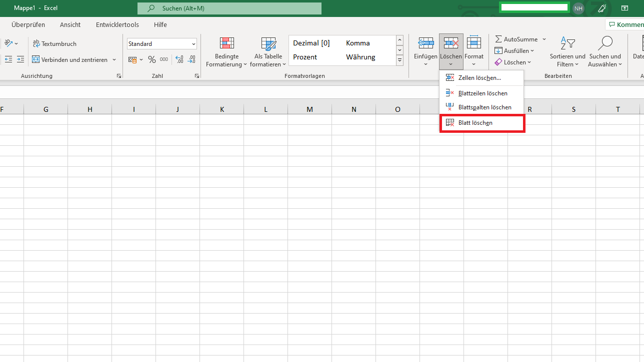 Excel Seite löschen so geht